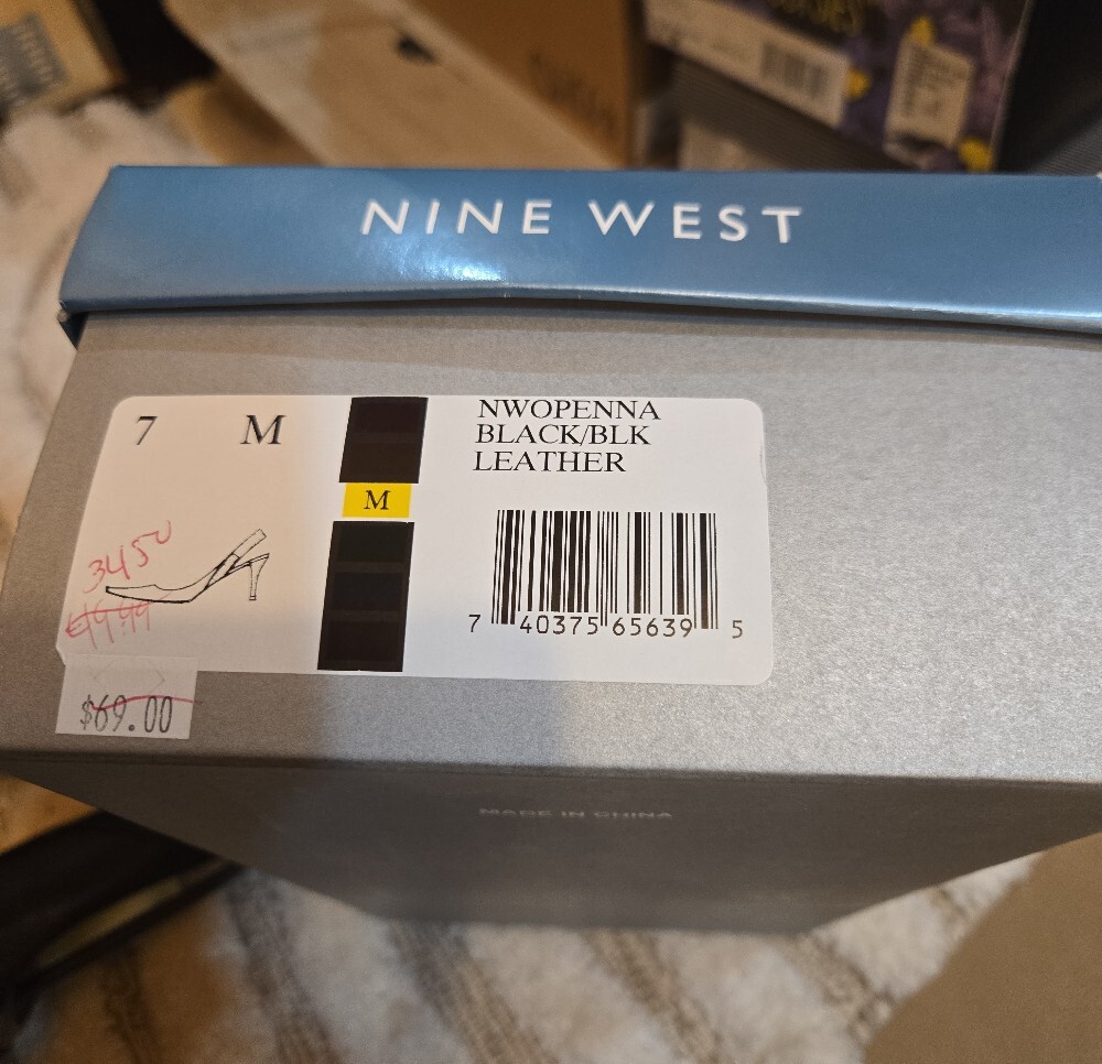 Nine West Black Pointed Slingback Mules 2 1/2 Heel - Picture 5 of 7